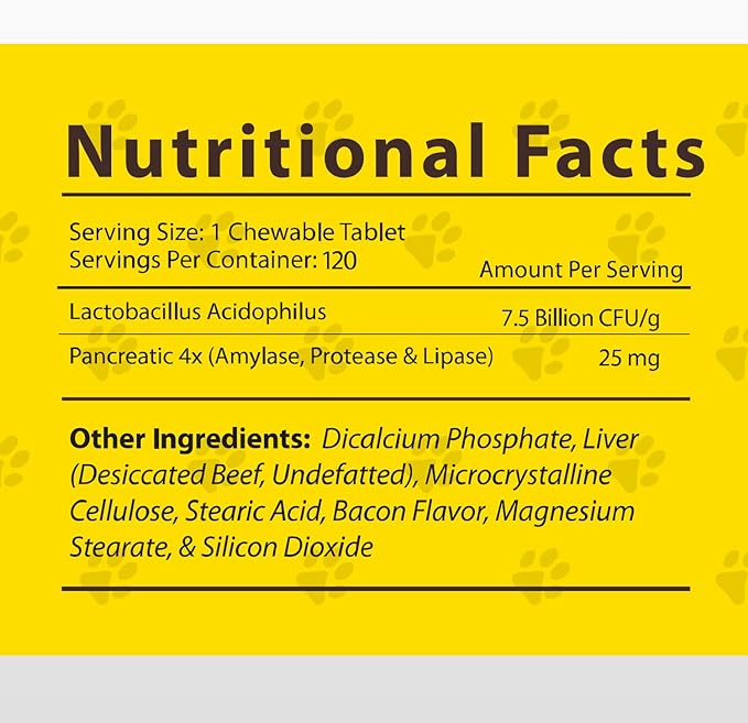 Probiotics for Dogs - 120 Chewable Tablets