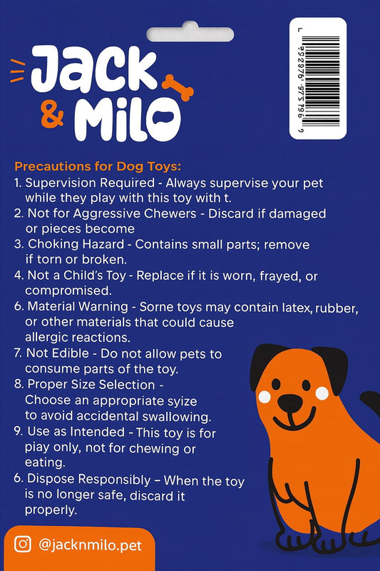 Jack & Milo Plush Dog Toy – Soft Corduroy Squeaky Chew Toy for Dogs, Duck Design