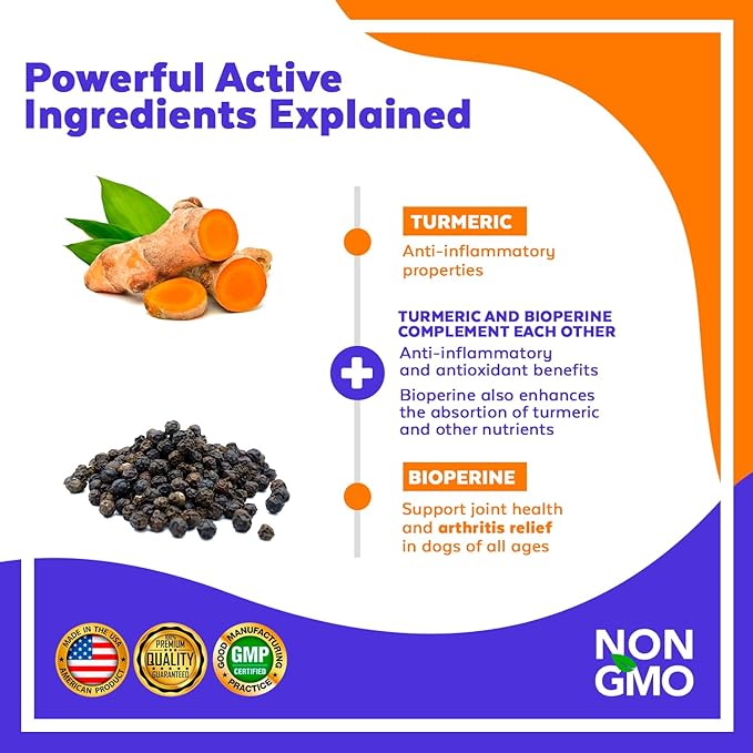 Turmeric for Dogs Anti Inflammatory - 120 Chewable Tablets