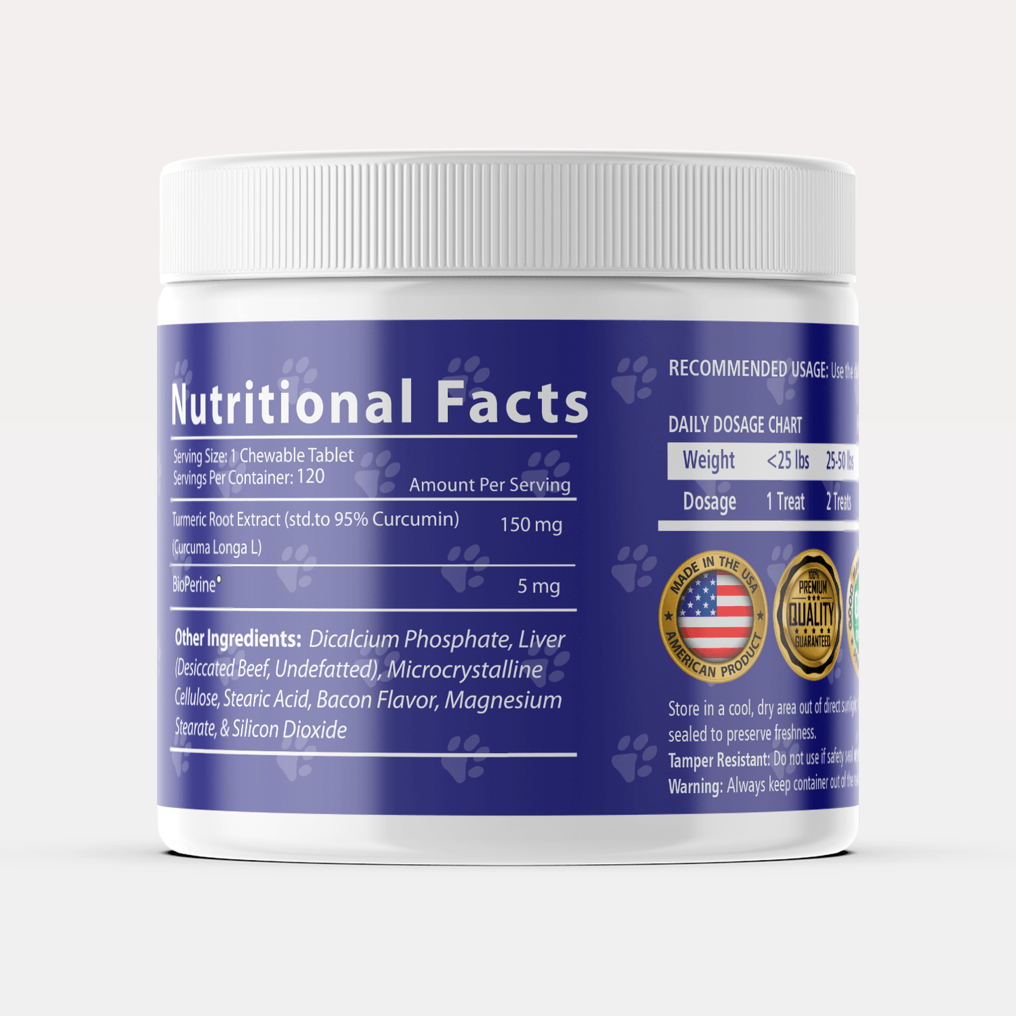 Turmeric for Dogs Anti Inflammatory - 120 Chewable Tablets - Jack & Milo