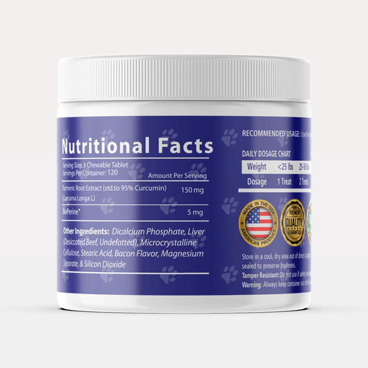Turmeric for Dogs Anti Inflammatory - 120 Chewable Tablets - Jack & Milo