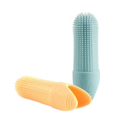 Dog Toothbrushes - Orange and Blue - 2 unit