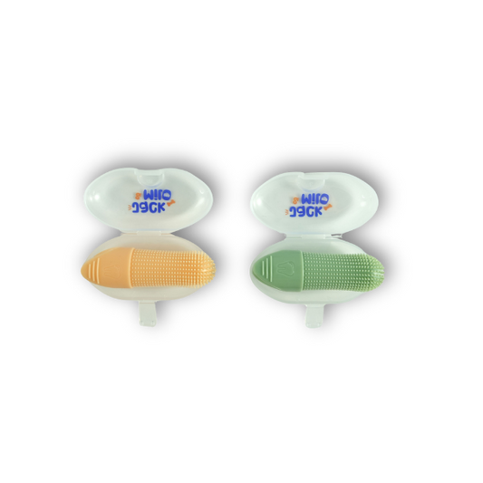 Dog Toothbrushes - Orange and Green - 2 unit