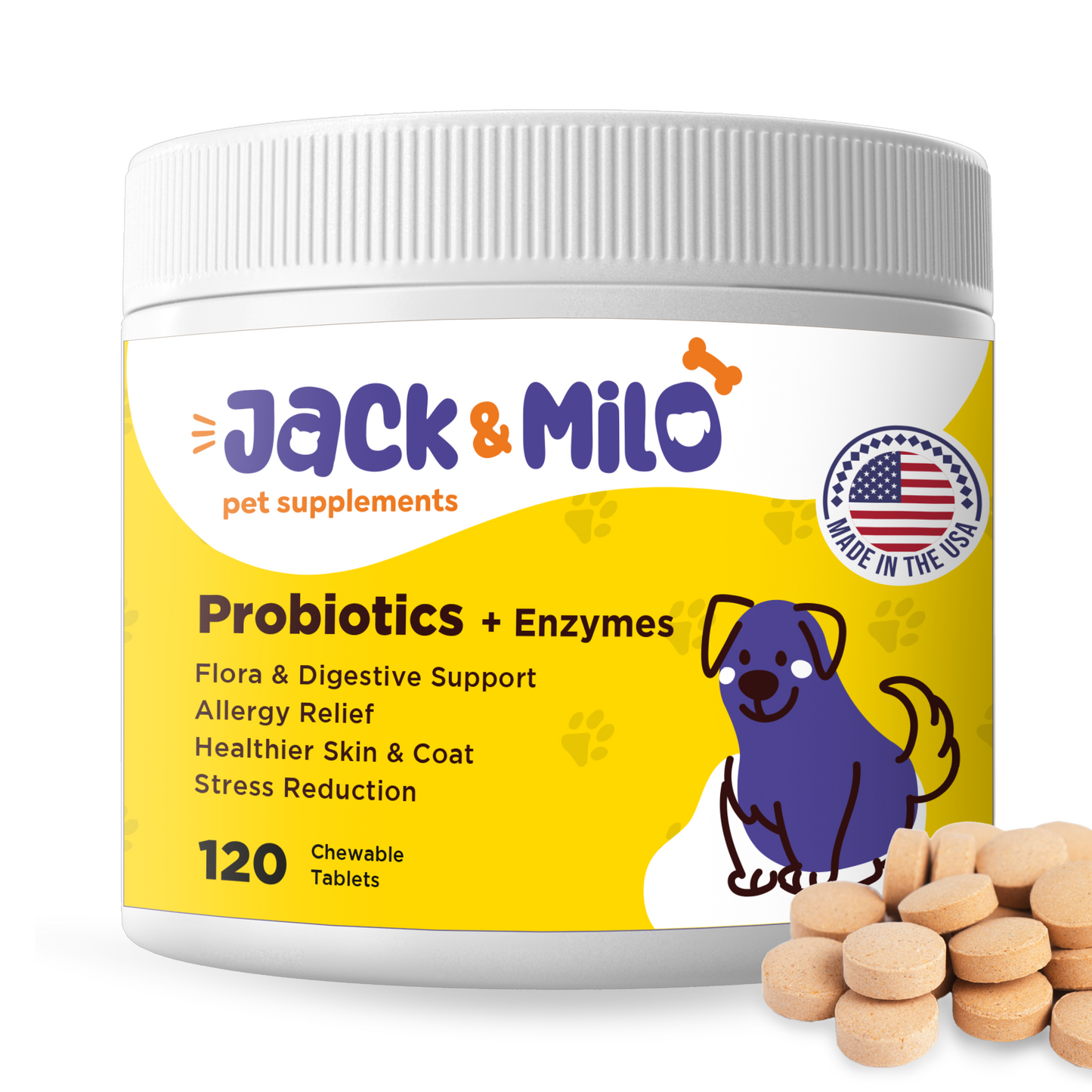 Probiotics for Dogs - 120 Chewable Tablets