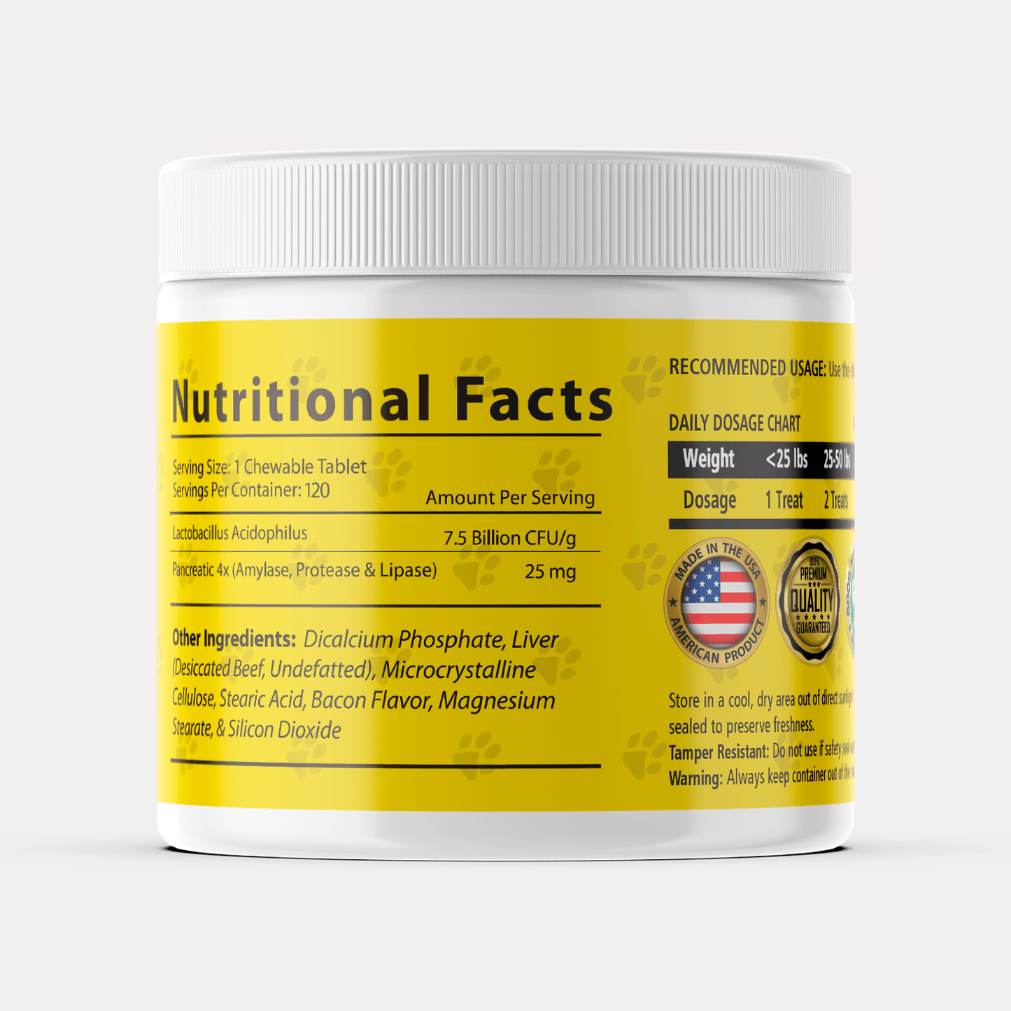 Probiotics for Dogs - 120 Chewable Tablets - Jack & Milo