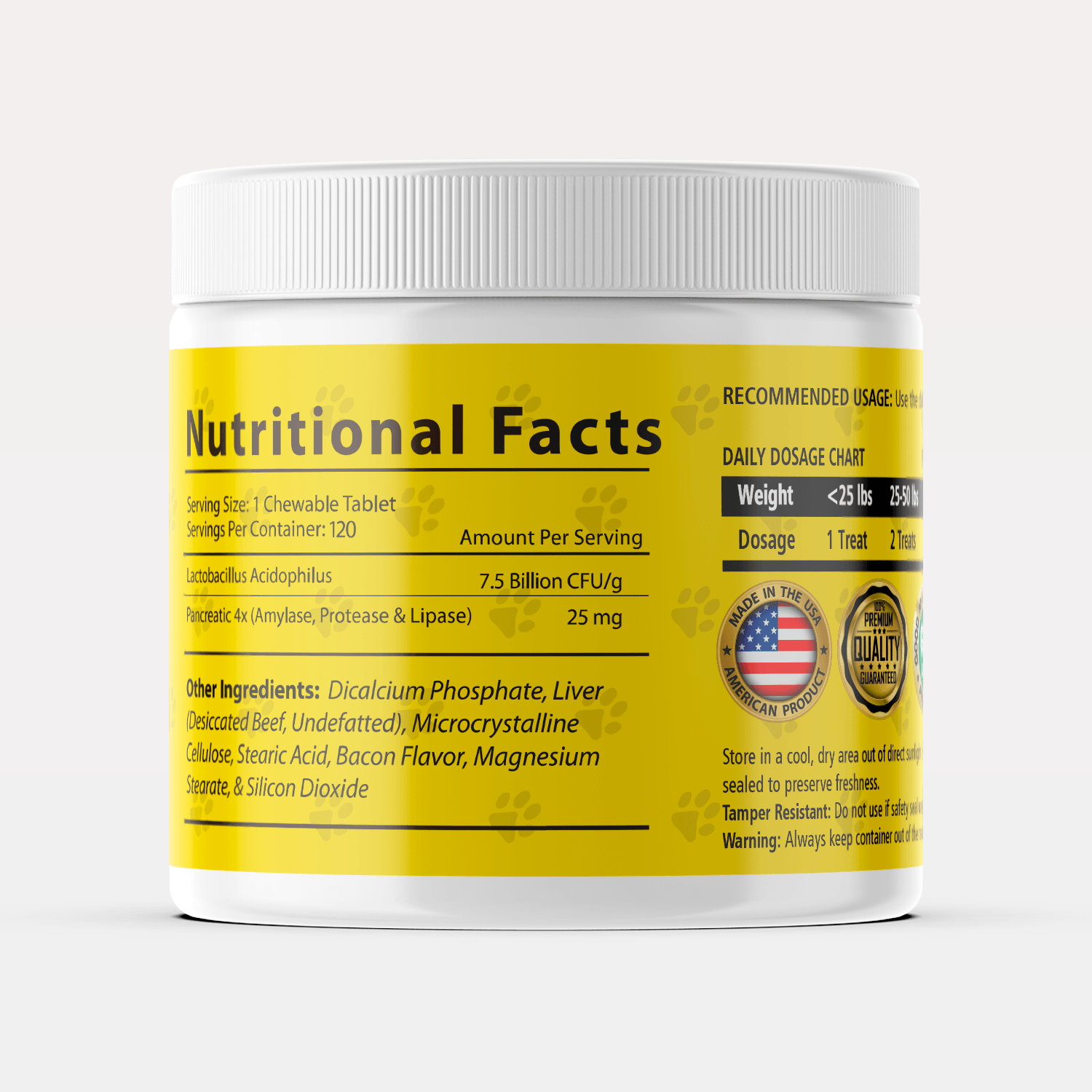 Probiotics for Dogs - 120 Chewable Tablets - Jack & Milo