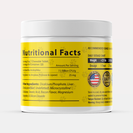 Probiotics for Dogs - 120 Chewable Tablets - Jack & Milo
