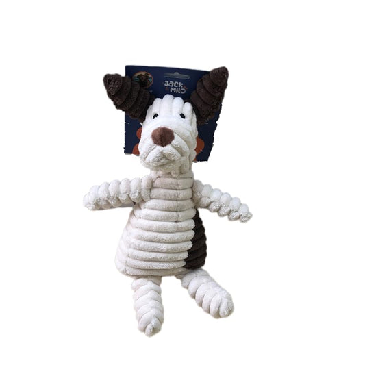 Jack & Milo Plush Dog Toy – Soft Corduroy Squeaky Chew Toy for Dogs, Dog Design