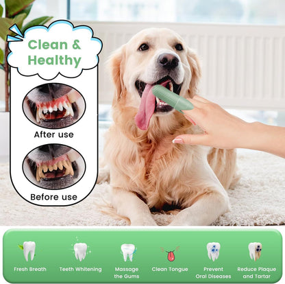 Dog Toothbrushes - Orange and Blue - 2 unit